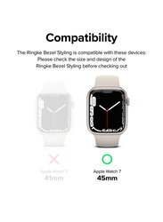 Ringke Bezel Styling Compatible with Apple Watch 7 45mm Stainless Steel Adhesive Frame Ring Cover Anti Scratch Protection for Apple Watch7 45mm - Grey (45-06)